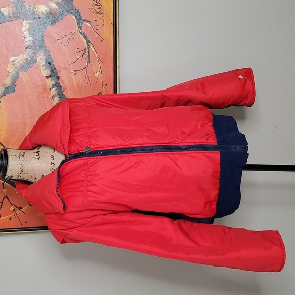 Vintage Red White and Blue Alpine Designs Goose Down Winston Parka Mens Size L - Picture 1 of 8